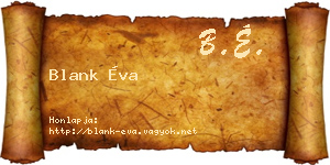 Blank Éva névjegykártya